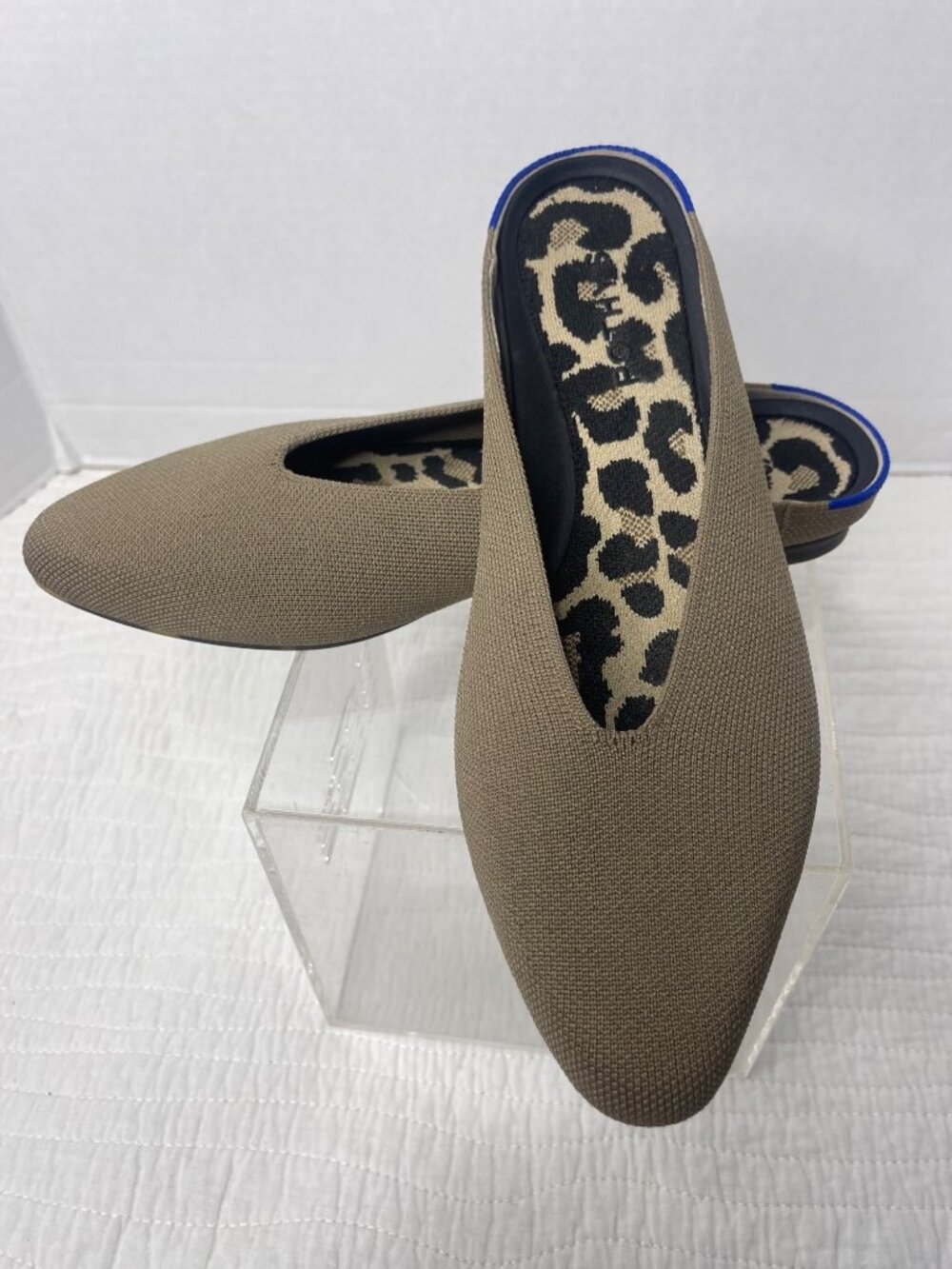 Rothy's Almond Demi Mules Women 10 Portobello Knit Washable Slip-on Flats NWOB - Picture 1 of 9